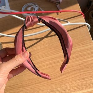 Pink satin headband